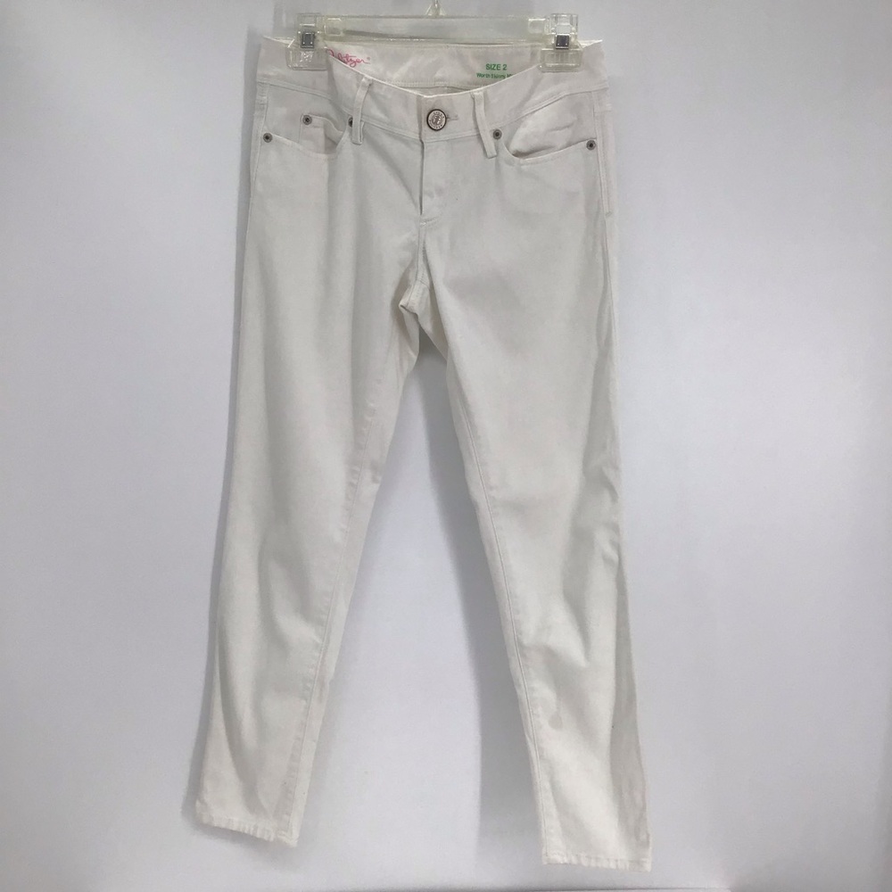 Lilly Pulitzer Women’s Worth Skinny Mini Soft Jeans Resort White Casual Size 2